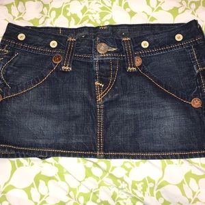 True Religion Juniors Denim mini skirt size 26